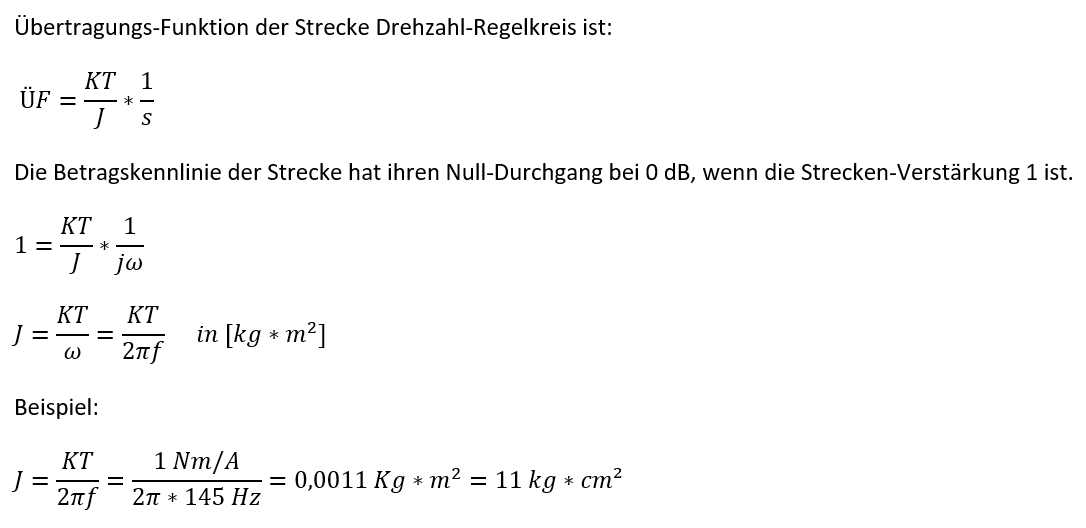 Messung Trägheitsmoment aus Bode-Diagramm